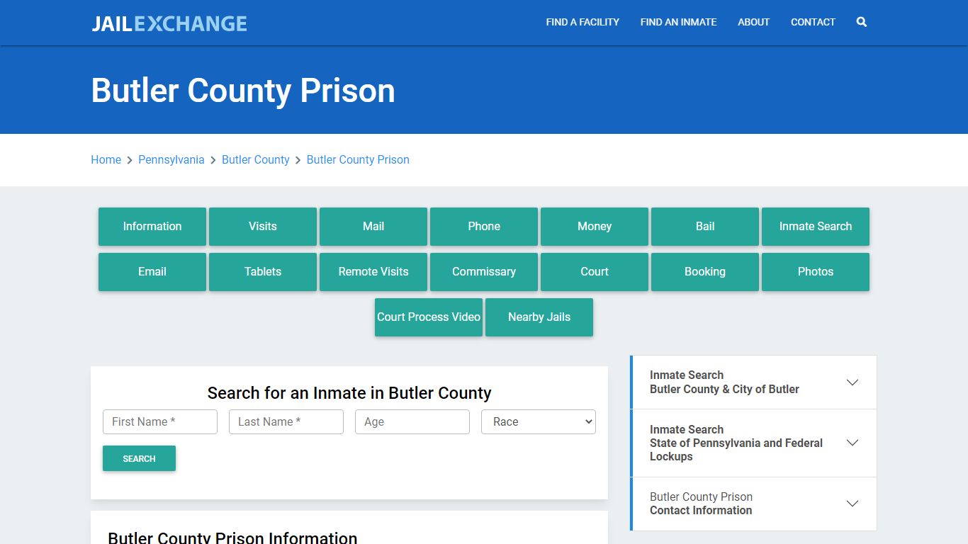 Butler County Prison Roster Lookup, PA, Inmate Search - Jail Exchange